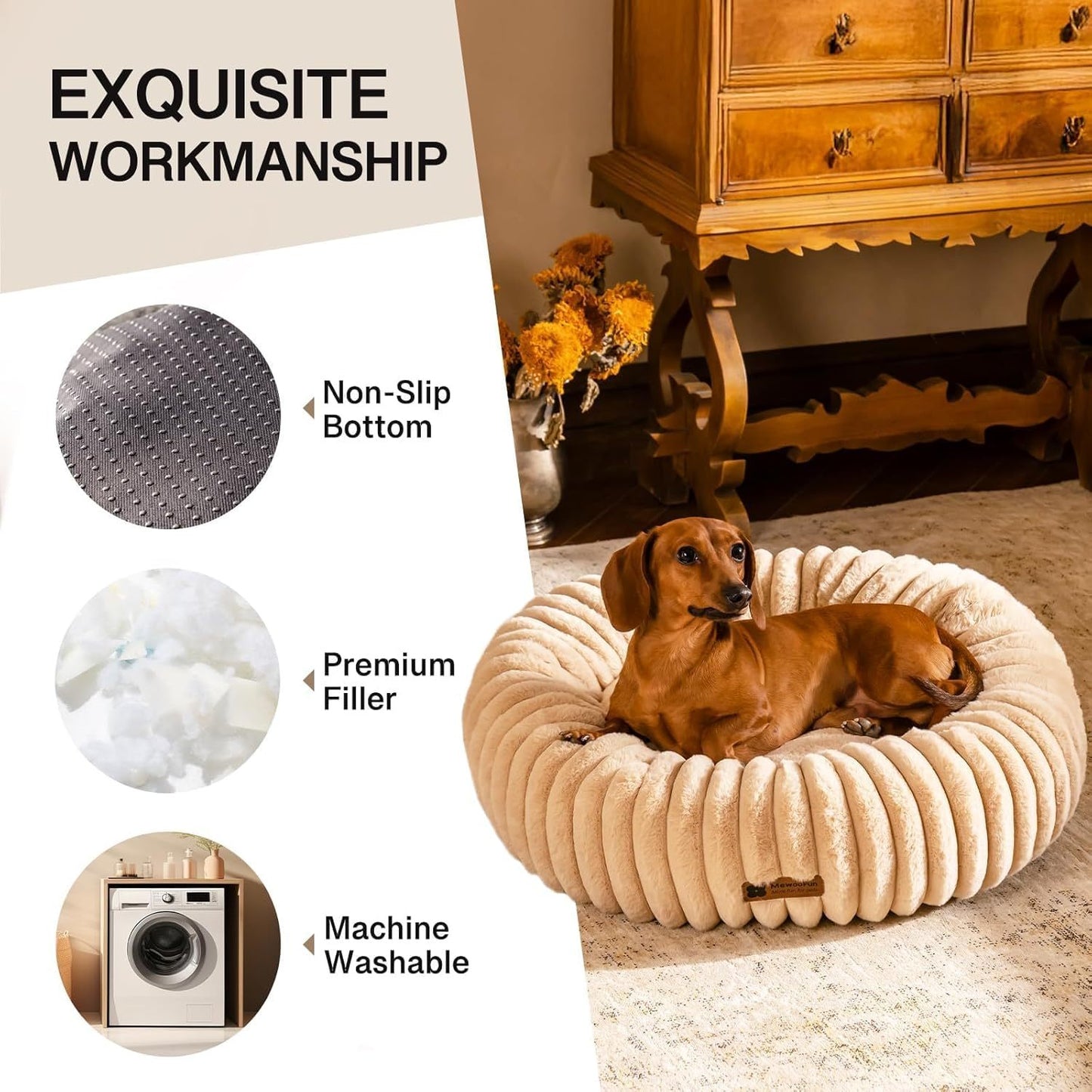 Premium Plush Calming Bed – Keeps Pets Safe, Calm & Rested