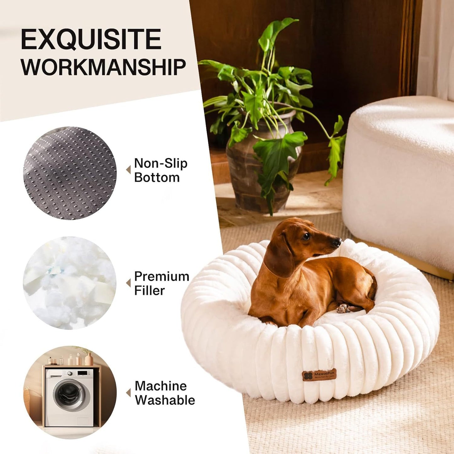 Premium Plush Calming Bed – Keeps Pets Safe, Calm & Rested